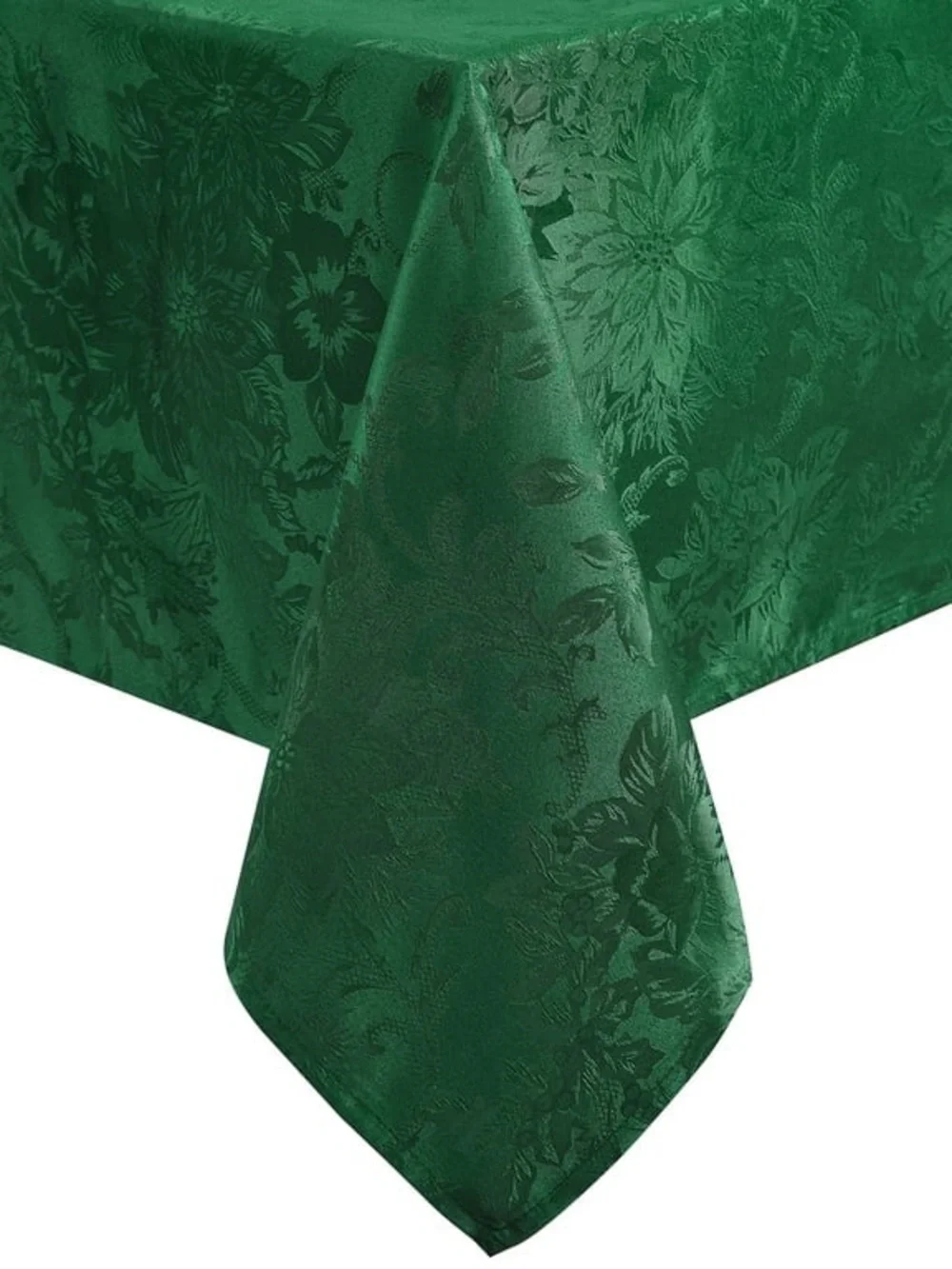 Festive Green Damask Tablecloth - Designer Holiday Dining